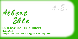 albert eble business card
